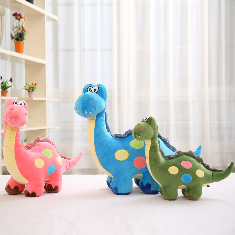 Whimsical dino plush toy in blue, soft dinosaur cuddle toy for kids