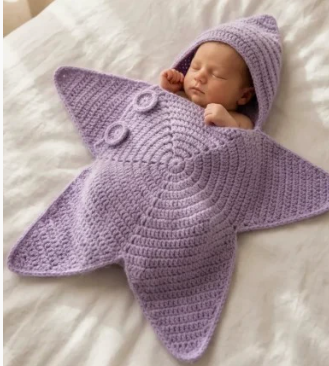 Newborn baby sleeping bag, full product view