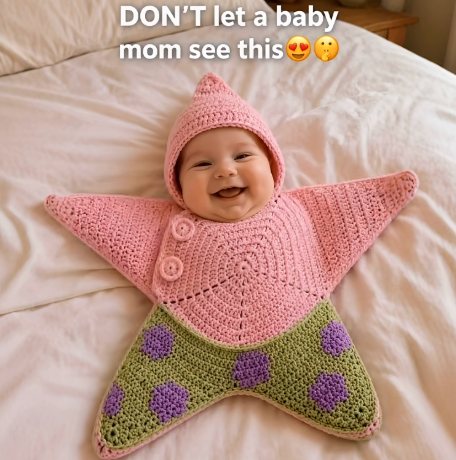 Starfish crochet baby sleeping bag, available colors