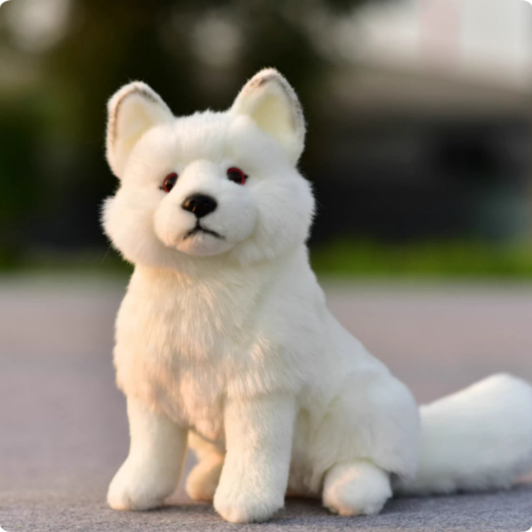 Artisan animal plush toy, close-up detail